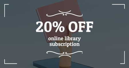 Online Library Subscription Discount Offer Facebook AD Design Template
