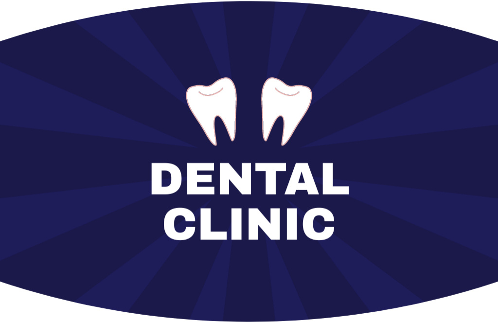 Dental Clinic Services with Illustration of Teeth Business Card 85x55mmデザインテンプレート
