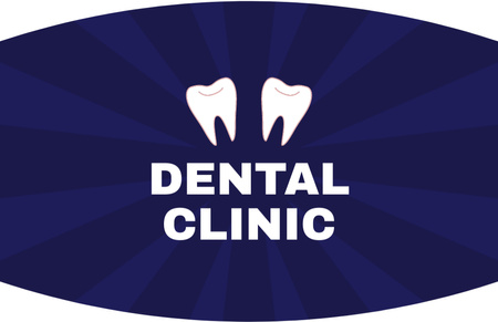 Designvorlage Dental Clinic Services with Illustration of Teeth für Business Card 85x55mm