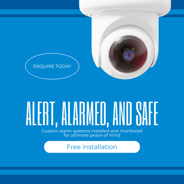 Free Installation of Security Systems Animated Post Design Template