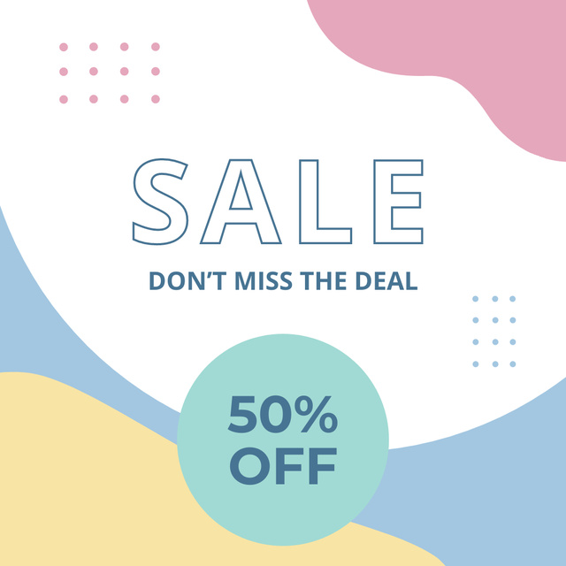 Sale Announcement on Abstract Pattern Instagram Design Template