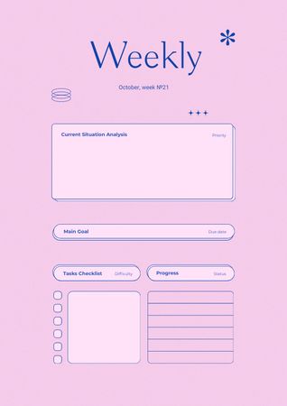 Weekly Budget Planner Schedule Plannerデザインテンプレート