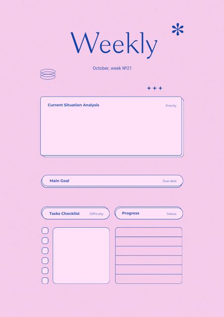 Weekly Budget Plan in Pink Schedule Plannerデザインテンプレート