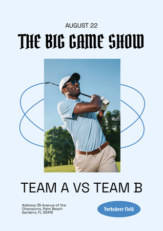 Golf Game Invitation Poster Design Template