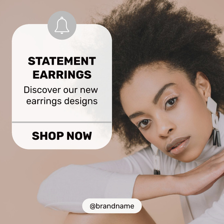Luxus fülbevaló eladó afro-amerikai nővel Instagram tervezősablon