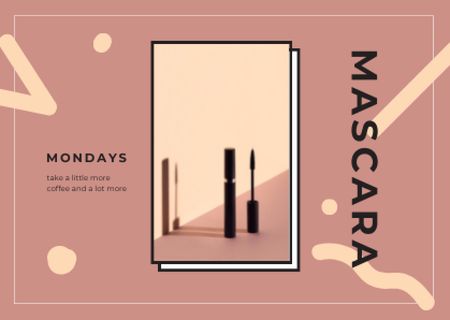 Ontwerpsjabloon van Postcard van Black mascara tube