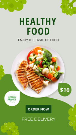 Healthy Dish on Plate Instagram Story tervezősablon