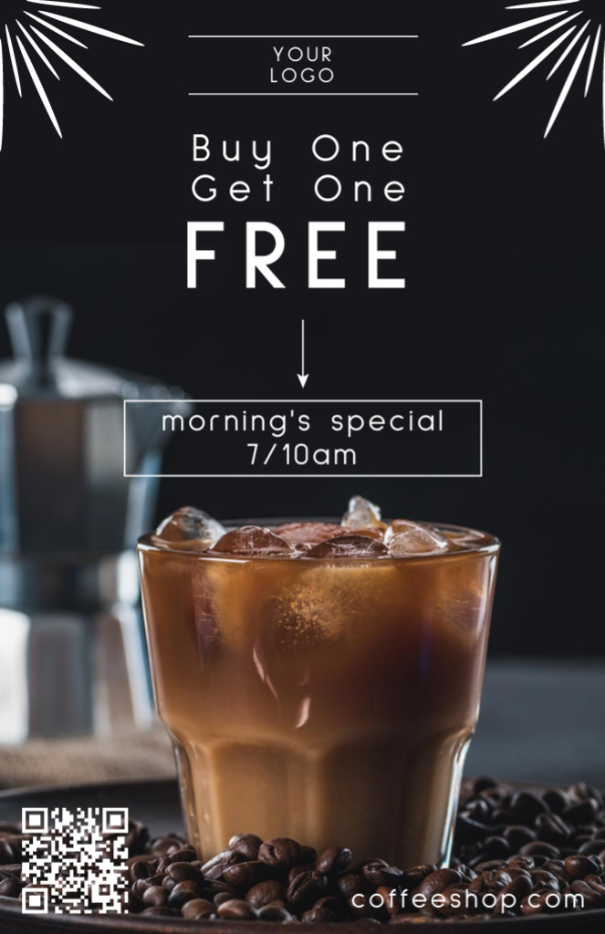 Ontwerpsjabloon van Recipe Card van Special Offer of Free Coffee