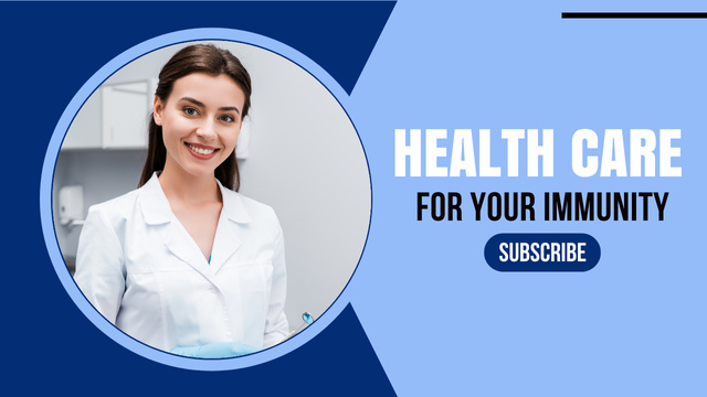 Health Care With Doctor Youtube Thumbnail Tasarım Şablonu