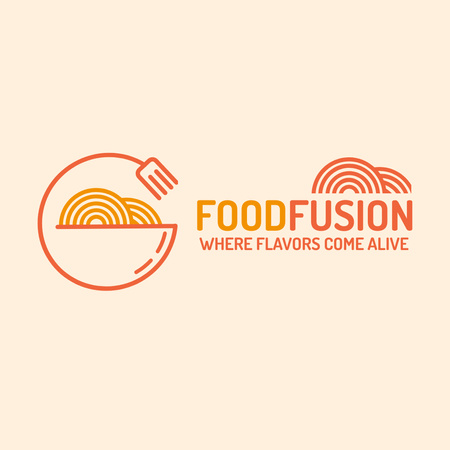 Modèle de visuel Promotion de pâtes délicieuses dans un bol et un restaurant - Animated Logo