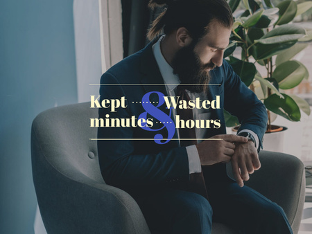 Modèle de visuel Businessman cheking watches - Presentation