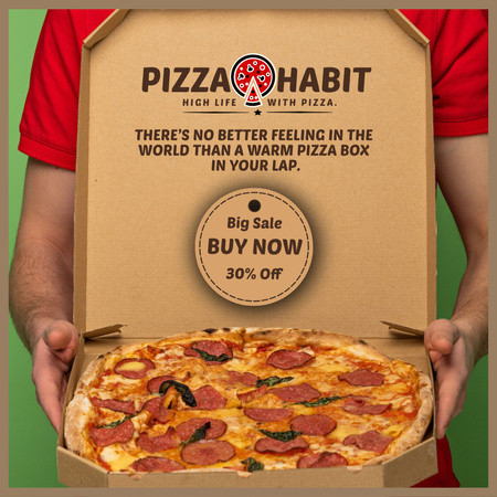 Ontwerpsjabloon van Instagram van Delicious Pizza Discount Offer
