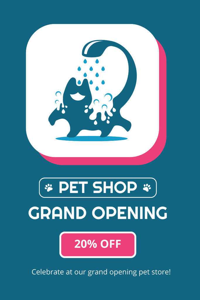 Plantilla de diseño de Pet Shop Grand Opening With Discounts For Visitors Pinterest 