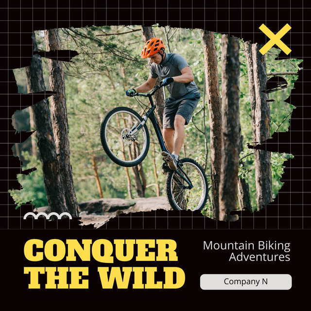 Mountain Bicycles for Travel and Adventures Instagram AD Design Template