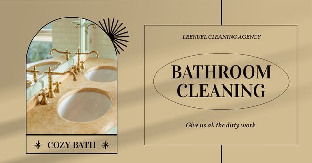 Bathroom Cleaning Offer with Wash Basin Facebook AD Design Template