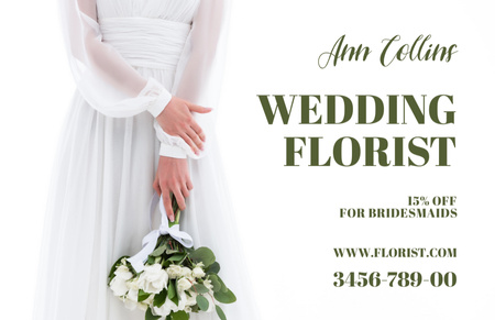 Plantilla de diseño de Wedding Florist Proposal Business Card 85x55mm 