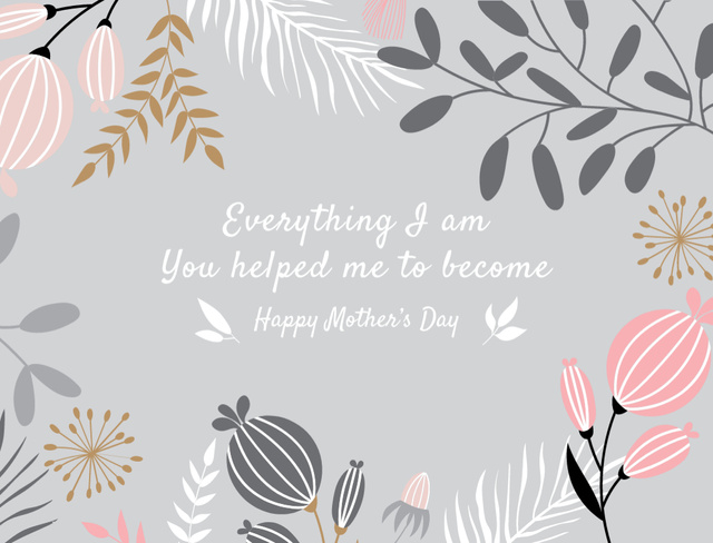 Designvorlage Happy Mother's Day Greeting With Inspiring Phrase für Postcard 4.2x5.5in