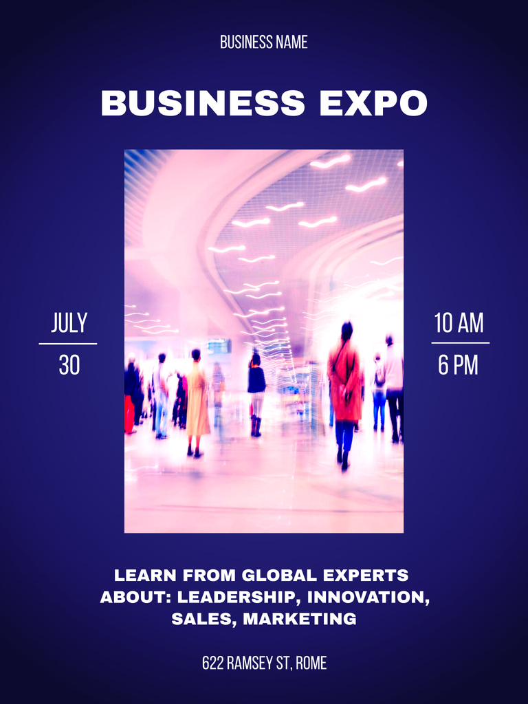 Futuristic Business Expo Announcement Poster 36x48inデザインテンプレート