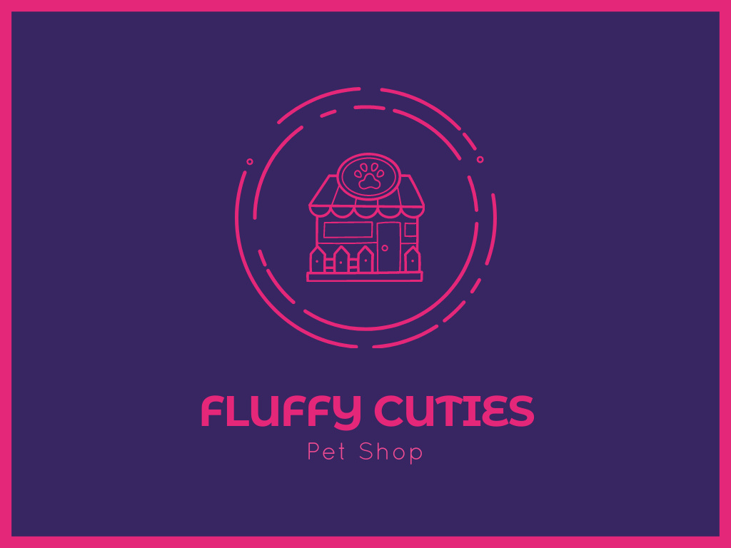 Pet Shop Icon in Pink Presentation Design Template