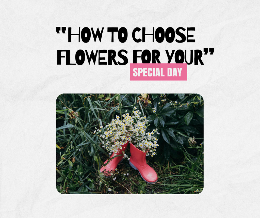 Cute Summer Flowers in Boots Facebook Design Template