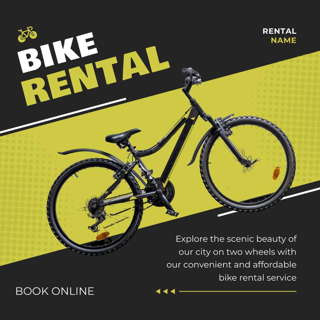 Designvorlage Rental Bikes to Book Online für Instagram