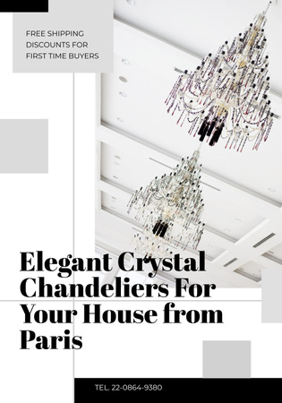 Szablon projektu Elegant crystal chandeliers from Paris Poster 28x40in