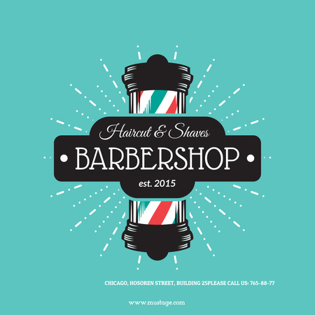 Barbershop Vintage Style Ad Instagram Design Template