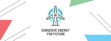 Alternative Energy Sources Ad with Wind Turbine Facebook cover Modelo de Design