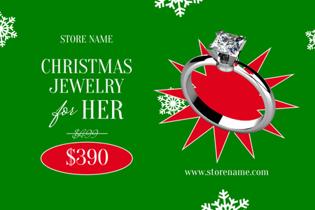 Christmas Female Jewelry Sale Offer Label Design Template
