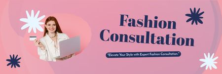 Template di design Offerta di servizi di consulenza esperta sullo styling su Pink Twitter
