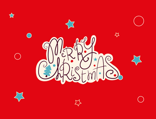 Christmas Cheers with handwritten font Postcard 4.2x5.5inデザインテンプレート