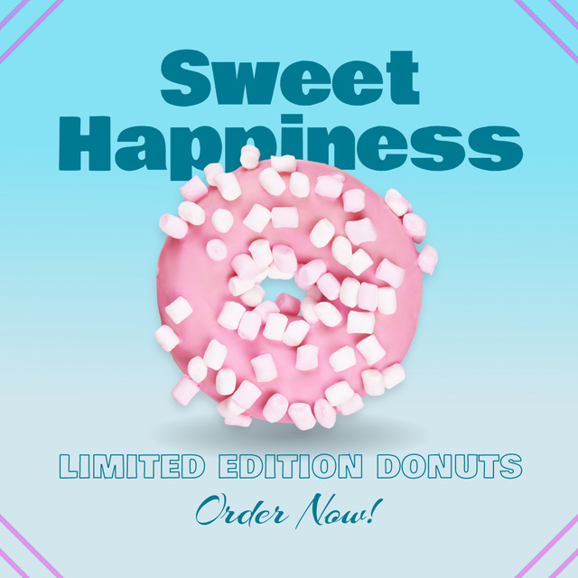 Limited Edition Offer Of Marshmallow Doughnuts Animated Post Design Template