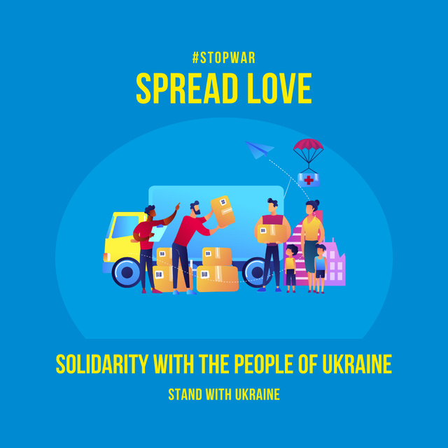 Show Solidarity with Ukrainians Instagram Modelo de Design