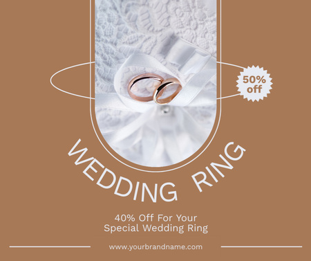Jewellery Offer with Wedding Rings Facebook Design Template