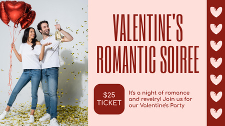 Fantasztikus Valentin-napi buli pároknak FB event cover tervezősablon