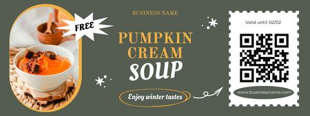 Voucher de Sopa Creme de Abóbora Coupon Modelo de Design