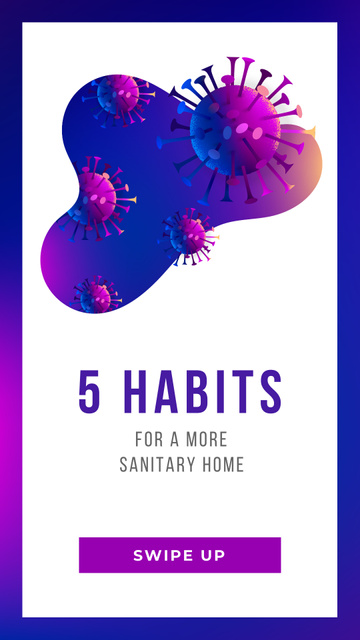 Designvorlage Description of Five Habits of Virus Protection für Instagram Story