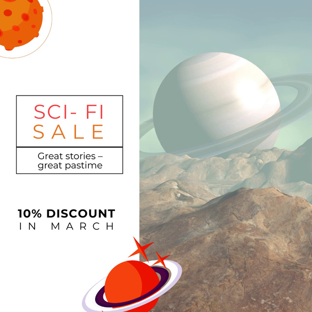 Ontwerpsjabloon van Animated Post van Sci-fi Games With Storytelling Sale Offer