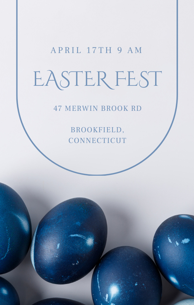 Designvorlage Easter Celebration Announcement With Blue Eggs für Invitation 4.6x7.2in