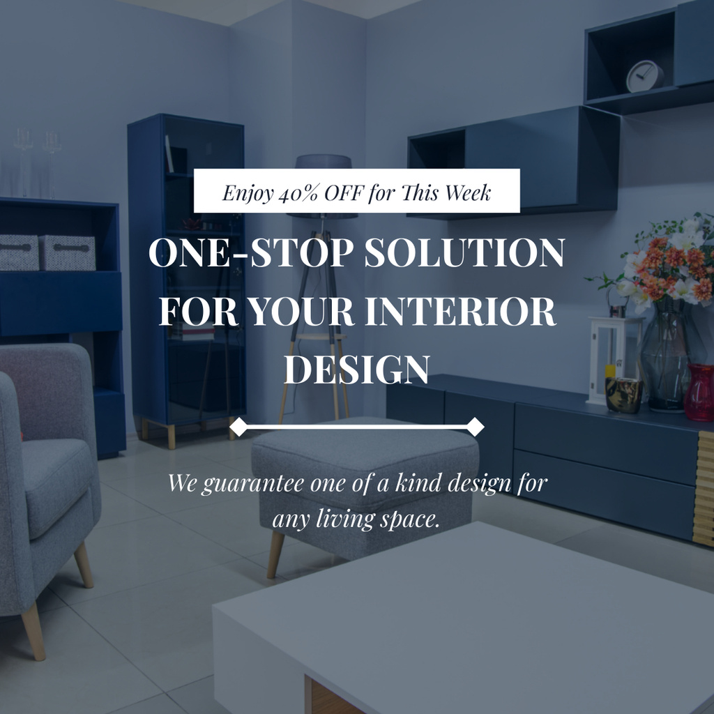 Interior Design Solution Grey Instagram Πρότυπο σχεδίασης