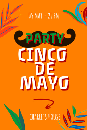Amazing Cinco de Mayo Party Invitation 6x9in Design Template
