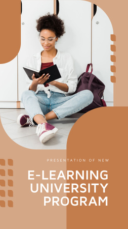 Ontwerpsjabloon van Mobile Presentation van E-learning Universitair programma-overzicht