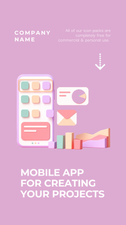 Nova oferta de aplicativo móvel em rosa Instagram Video Story Modelo de Design