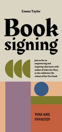 Book Signing Announcement Flyer DIN Large Design Template