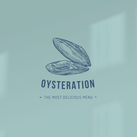 Restaurant Offer with Seafood Logo tervezősablon