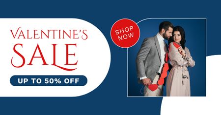 Modèle de visuel Offre spéciale Saint-Valentin pour les couples avec des amoureux élégants - Facebook AD