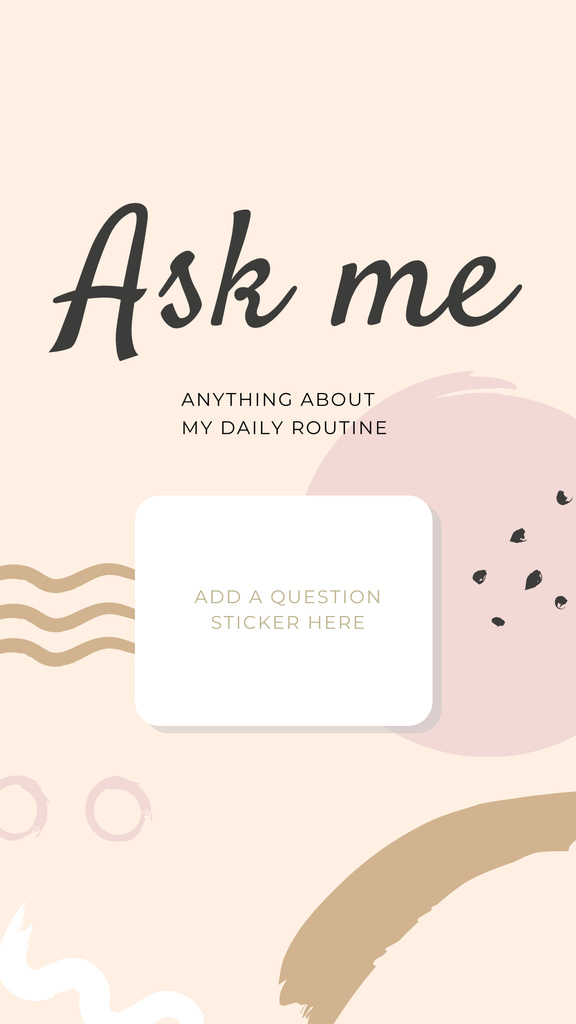 Daily Routine question form in pink Instagram Story – шаблон для дизайна