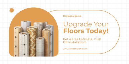 Floor Upgrading Services Ad Twitter Design Template