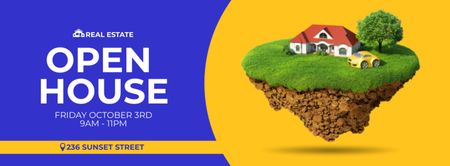 Modern House for Sale And Open On Friday Facebook cover Design Template