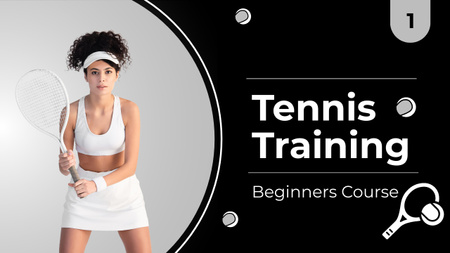 Tennis Courses Offer with Girl Youtube Thumbnailデザインテンプレート